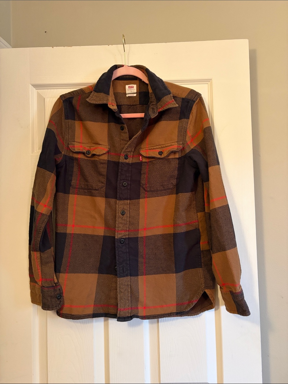 Levi's Brown & Navy Plaid Shirt Jacket